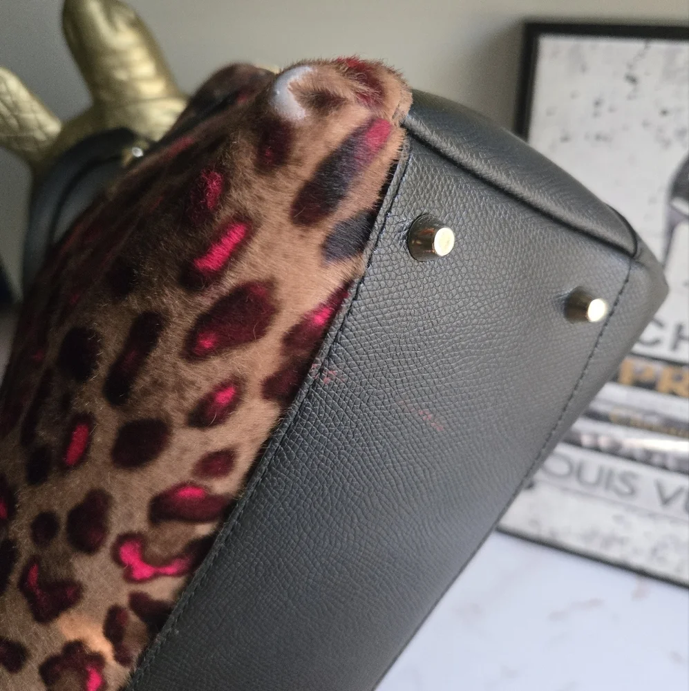 Furla Piper 2Way Harako Animal Print Top Handle Bag VGUC - Picture 10 of 14